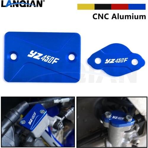 For Yamaha YZ450F Motorcycle Aluminum Front & Rear Brake Fluid Reservoir Cap Cover YZ 450 F YZ 450F 2003 2004 2005 2006 2007
