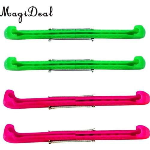 MagiDael 2Pairs Plastic Ice Hockey Figure Skate Walking Blade Guard Adjustable Cover