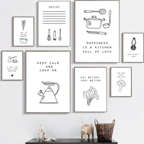 Minimalistic Painting Kitchen Wall Art Healthy Food from Garden Modern Home Kitchen Dinning Room Decor,Vegetable Puns Theme Set