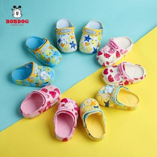 Bobdog new fashion cartoon childrens slippers 1-3 years old non-slip childrens printed indoor and outdoor lightweight shoes