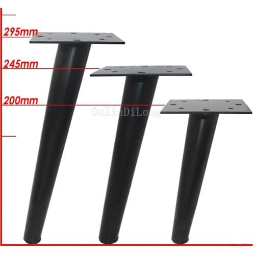 2PCS Black Metal Sofa Legs Furniture Feet Sofa Bed Table Bookcase Cabinet Replacement 8"-12" JF1804