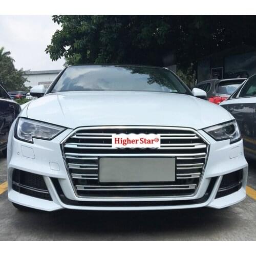 Stainless steel car Front grill decoration trim,fog lamp decoration trim for A3 2017-2019 with Front radar or without radar