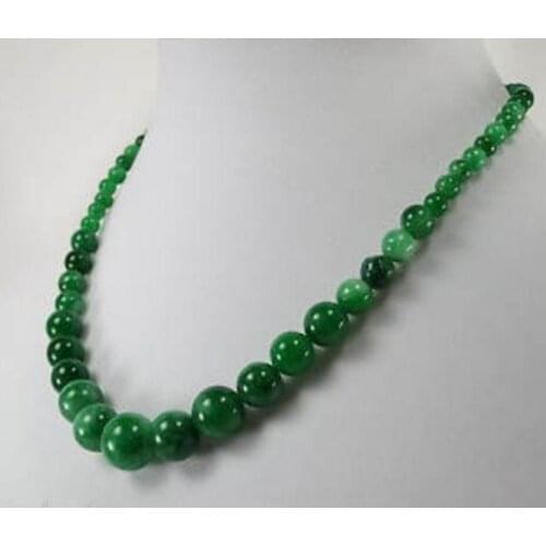 AAA 6-14mm 18"in Green Emerald Quartz bead stand ladies necklace