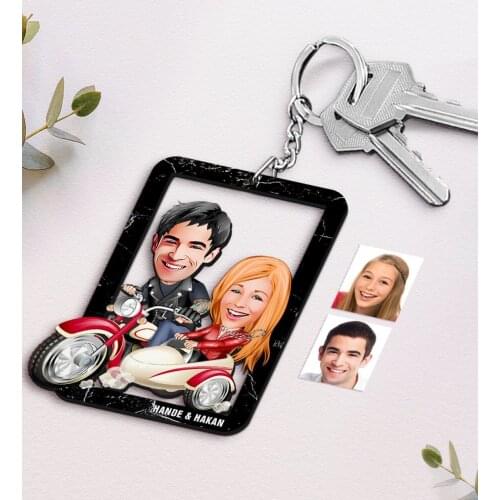 Personalized Is Valentine Caricature Of Wood Anahtarlık-12