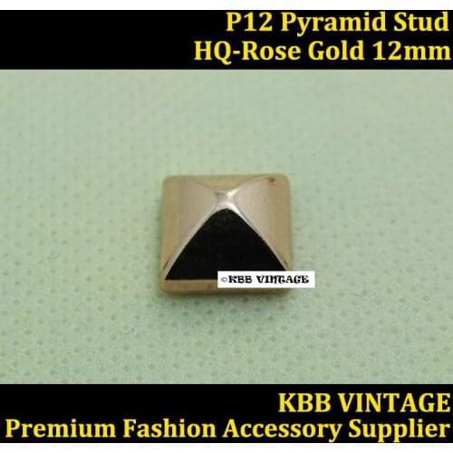 10PC 1/2" High-quality Gold Rose Pyramid Stud Screwback Rock DIY Leathercraft P12