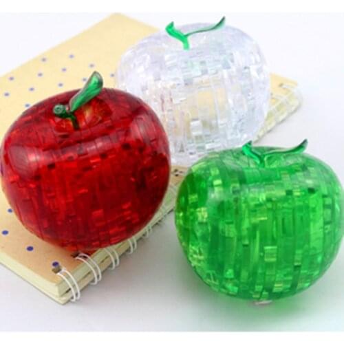 Popular 44 Pieces Shape Components 3D Crystal Puzzles Apple Jigsaw Puzzles Assembly DIY Toy New HOT