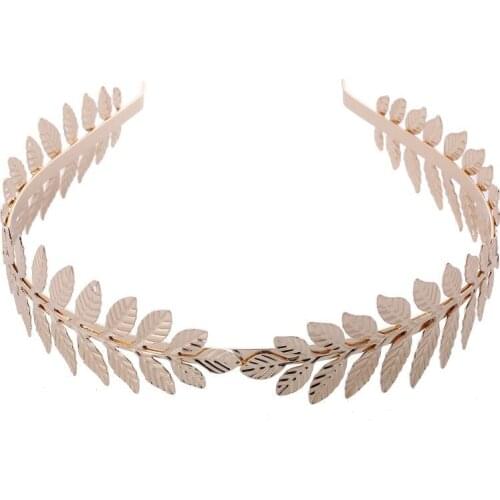 Gold Leaf Headband Greek Goddess Metal Leaf Wedding Hair band Bride Hair Accessories
