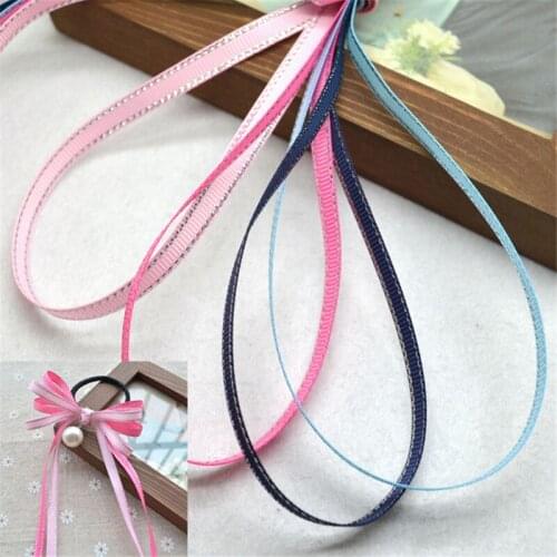 Kewgarden 9mm 3/8" Silver Edge Grosgrain Ribbons DIY Bowknot Accessories Riband Handmade Tape Ribbon 20m/lot