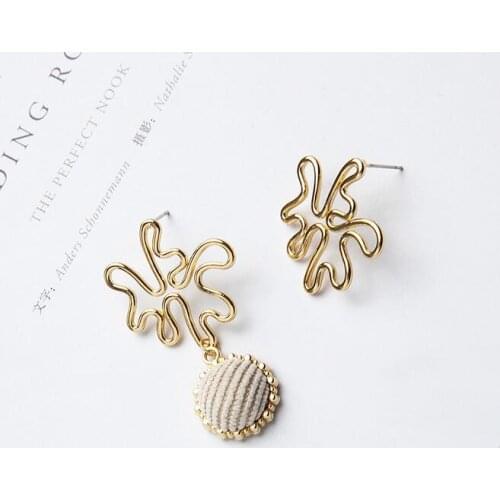 New alloy color retention geometry irregular DIY earrings handmade material package accessories 10pcs