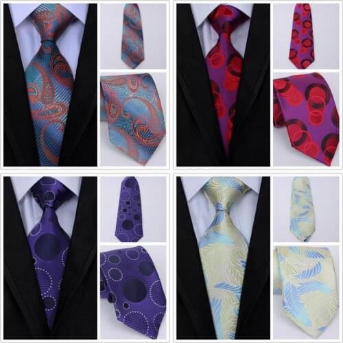 SKng New Novelty Factory 8CM Classic 100% Silk Mens Ties Necktie Jacquard Woven For Business Wedding Party Mens Corbatas