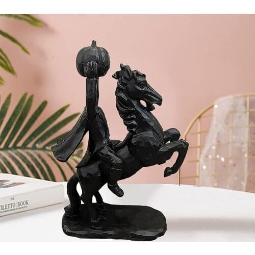 Headless Horseman Statue Resin,horror Headless Horseman Halloween Decor Statue Figurines Miniatures Desktop Ornaments New