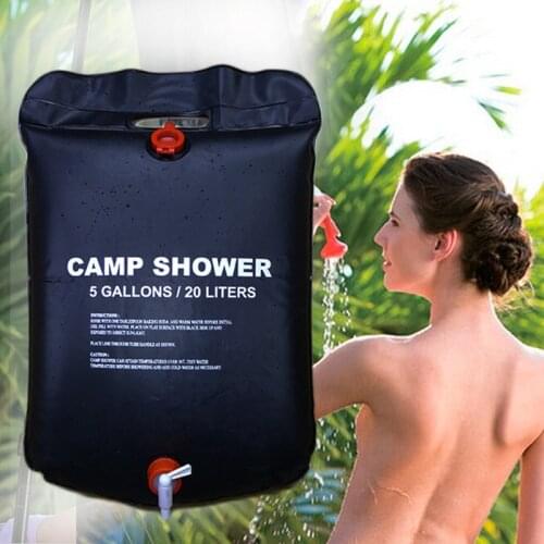 20L Outdoor Camping Hiking Heated Shower Bag PVC Water Storage Bags Picnic Swimming Bath Elements Portable