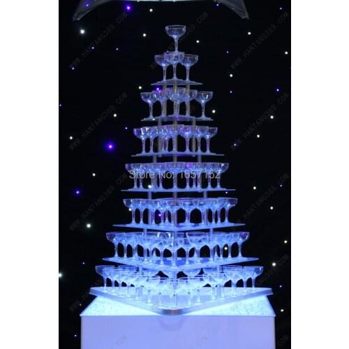 Wedding wine tower, Seven tiers arcrylic champagne tower, festive party supplies