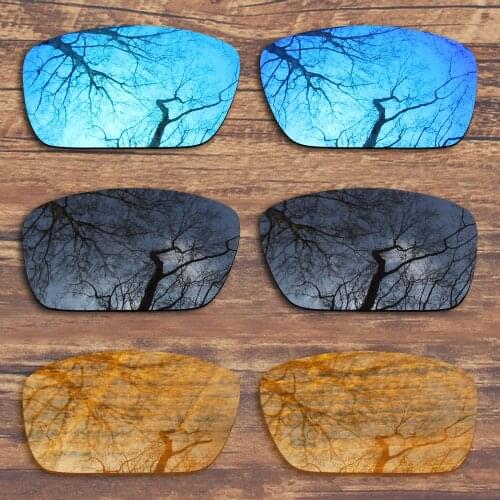 ToughAsNails 3 Pairs Black.Blue.Yellow Polarized Replacement Lenses for Oakley Fuel Cell OO9096 Sunglasses