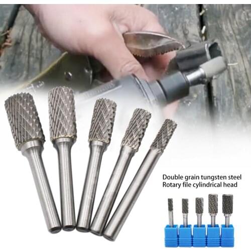 Solid Rotary Bur Set Tungsten File Grinding Engraving Bits Cutting Buffing Tools Machinery Automobile Shipbuilding Craft Carving
