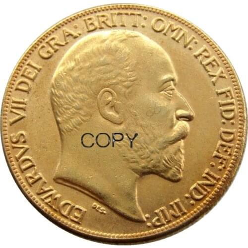 UK 1902 Two Pounds - Edward VII coins Gold Plated Copy Coin