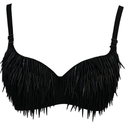 Unique Rivet Bra Women Party Disco All-over Spike Stud Design Bra Metallic Punk Dance Lady gaga Bra white black