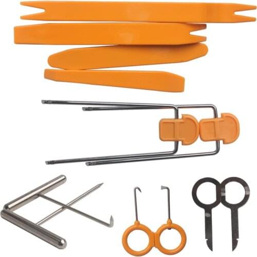 High Quality 12pcs Car Stereo Installation Kits Car Radio Removal Tool Car Radio Panel Door Clip Panel Trim Dash Audio Removal