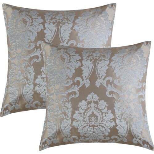 2 Pack Firfly jacquard fabric Wholesales Pillow cushion silver grey blue Cushion cover floral Home Decorative 45x45cm/50*50cm