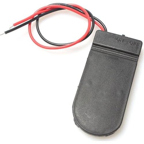 1/2/5pcs Black CR2032 Button Coin Cell Battery Socket Holder Case Cover With ON/OFF Switch 3V x2 6V battery Storage Box