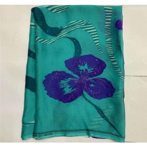 2020 Fashion High Quality Silk Fabric For Lady Dress Embroidered Silk Fabric African Metallic Silk Fabric 5 Yards!LXF1010191