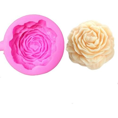 3D Flower Peony DIY Soap Mold Fondant Cake Silicone Mold Cake Decorating Tools Chocolate Cake Baking Tools Wedding Decoration