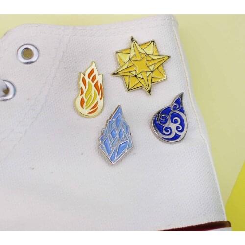 4 style totem logo Enamel Pin Iceberg flame star auspicious cloud Metal alloy Lapel Brooch Backpack Jackets Badge Gifts friends