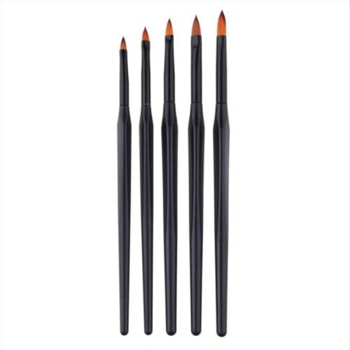 5pcs/set Nail Art Crystal Brush Liquid Powder UV Gel Extension Builder Painting Dotting Pen Carving Tips Manicure Tool