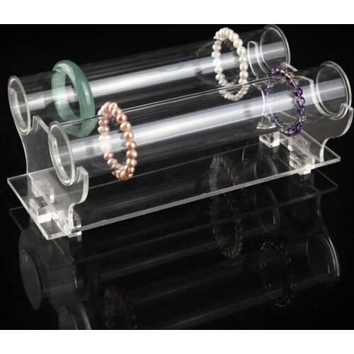 Acrylic T-Bar Bracelet Necklace Jewelry Display Stand Watch Bangle Holder For Retail Exhibition Show