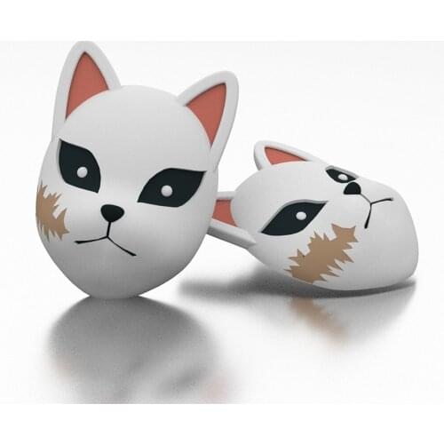 Anime Kimetsu No Yaiba Sabito Mask Medal Brooch Cute Animal Fox Pins Unique Halloween Cosplay Kitsune Masks Badge Unisex Jewelry