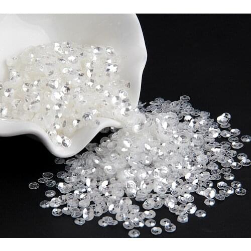 Sequin Crystal Transparent 3mm 4mm 5mm 6mm Pvc Round Flat Cup Loose Sequins Paillette Sewing Wedding Craft DIY Accessories 10g