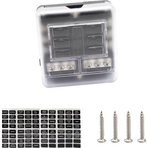 6-Way Blade Fuse Box 32V LED Illuminated Automotive Fuse Block for Car Boat Marine Trike with LED Indicator Light Kit