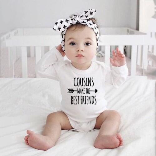 Cousins Make The Best Friends Baby Bodysuits Boys Girls Unisex Long Sleeve Jumpsuit Winter Ropa Bodysuit Onesie Wear