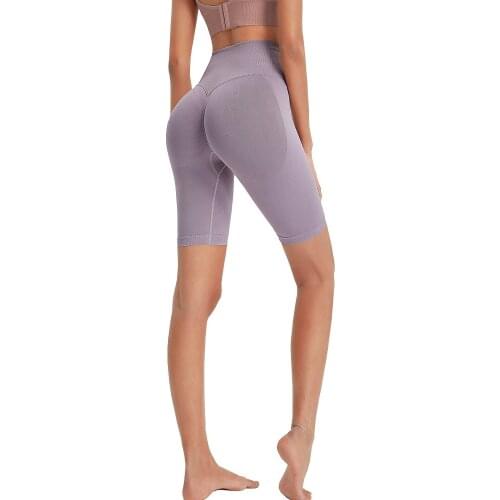 European American peach hip fitness pants women high-waist five-point tight-fitting sports pants seamless hip-lifting yoga pant