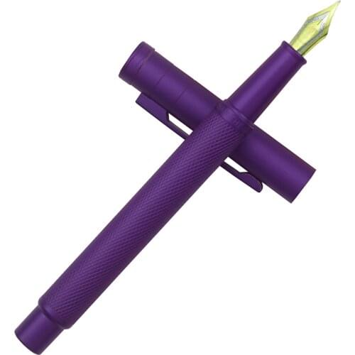 Hongdian Dark Purple Forest Metal Fountain Pen Golden EF/F/Bent Nib Ink Pen Beautiful Tree Texture Business Office Home Writing