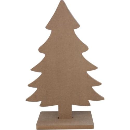 HLO 2021 Decorative Wooden Footed Pine Tree Easily Paintable Disassembled Paint In Different Colors And Patterns 33 Cm