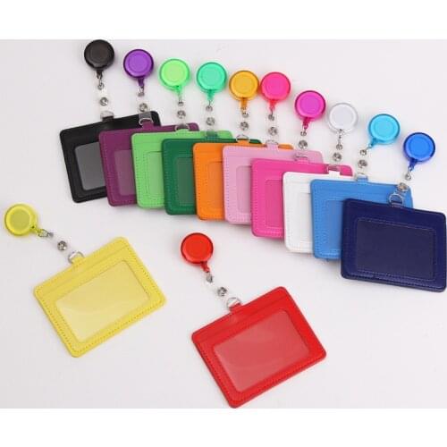 ID Business Card Holder Badge Reel Retractable Identity Pass Badge Holder Accessories Student Bus Card Cover Bags Wallet