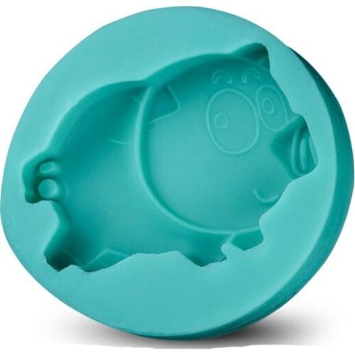 DIY Pink Pig Silicone Cake Fondant Mold Chocolate Ice Cube Tray Mould Clay Maker Baking Tool D149