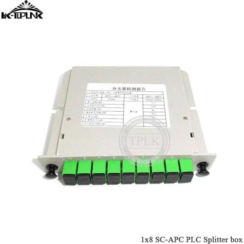 FTTH PLC Splitter 1*8 SC-APC Cassette box 1*8 splitter Fiber Optical Cassette Box CATV FTTH Card Inserting PLC splitter Module