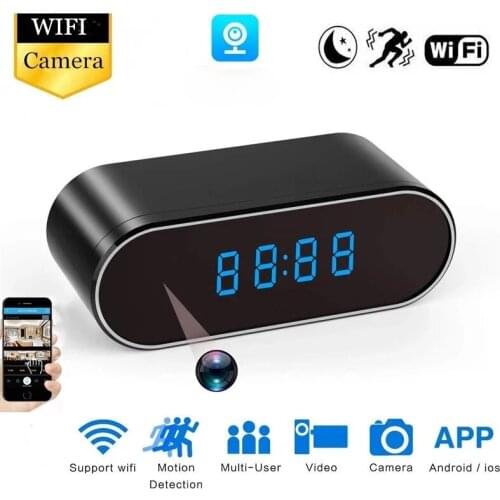 HD 1080P Clock WiFi Camera Mini IP P2P Surveillance camera Infrared Night Vision Alarm Motion Remote CCTV Camera pk sq11 Camera