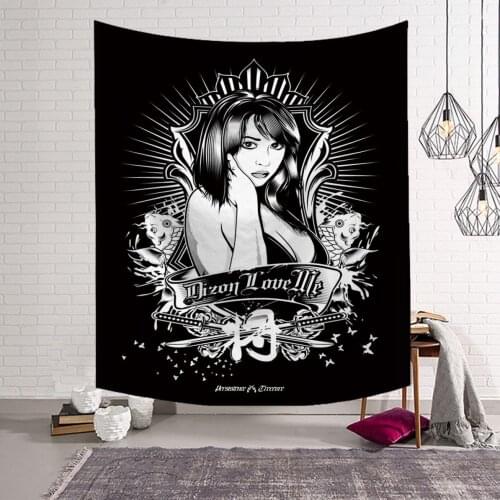 Hippie Skull Wall Blanket Psychedelic Tapestry Wall Hanging Mandala Wall Cloth Tapestries Rug Halloween Tapestry Yoga Mat