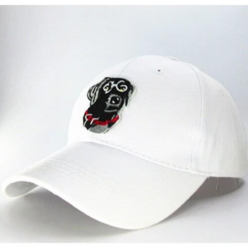 Black Dog Embroidery Cotton Baseball Cap Hip-hop Cap Adjustable Snapback Hats for Men and Women 273