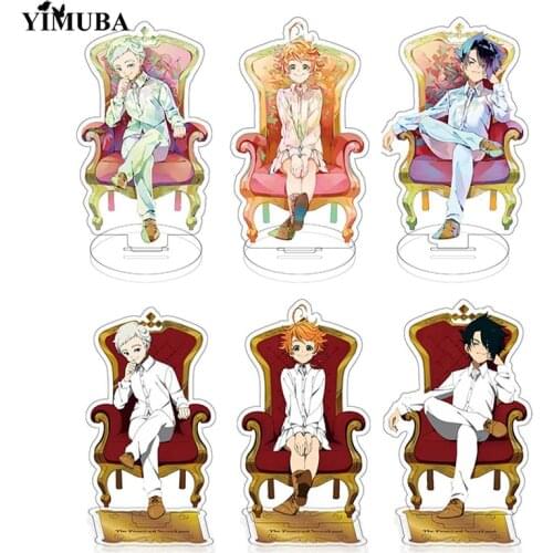 New Arrival The Promised Neverland Cosplay Acrylic Stand Model Toy Exquisite HD Print Emma Norman Ray Figures Model Plate Holder