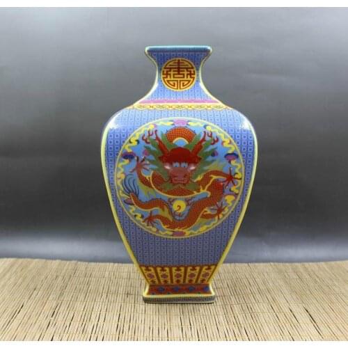 Chinese Antique Ancient Palace Rare Enamel Porcelain Saint Beast Collection Vase For Decent Gift
