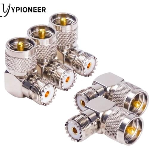 YPioneer UHF PL259 Male to SO239 Female RF Coax Coaxial Connector Adapter Right Angle 90 Low Loss for CB Ham Radio Antenna