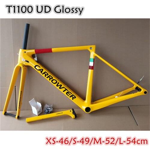 Team Yellow CARROWTER V3Rs Disc carbon Road Bike Frames T1100 UD Glossy Matte Disk Brakes Bicycle Frameset with 46 49 52 54cm