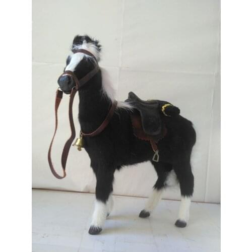 Black simulation horse model polyethylene&fur high quality horse doll gift about 28x26cm 1402