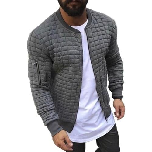 Fashion mens jacket autumn round neck long-sleeved slim zipper mens jacket casual sports mens jacket