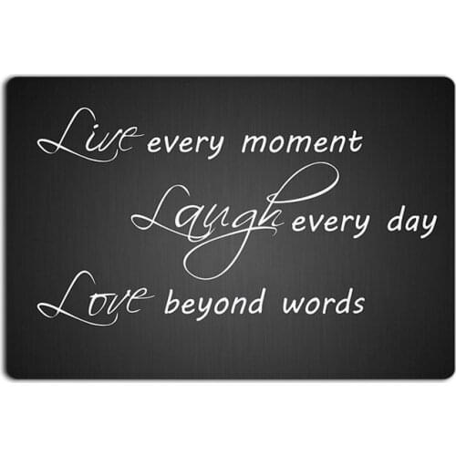 Fashions Black Live Laugh Love Letter Pattern Doormat Entrance Mat Floor Mat Rug Indoor/Outdoor/Front Door/Bathroom Mats Non Sli