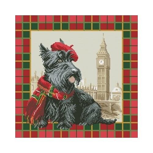 International Puppy Series-London 4 r Embroidery,DIY 14CT Unprinted Arts Cross stitch kits Set Cross-Stitching Home Decor